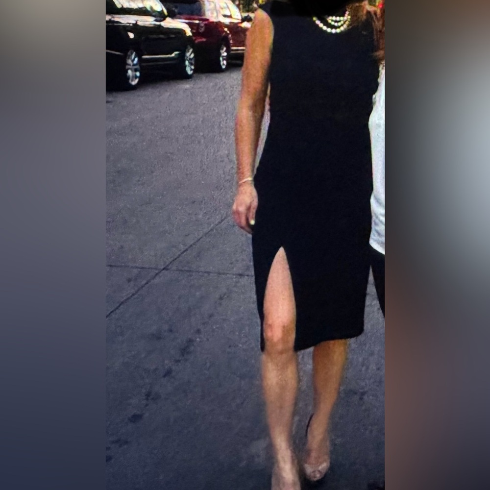 Chic Dark Stretchy Jean Midi Dress with Timeless Elegance and Great slit
